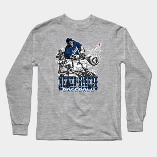 Never Sleeps Big Stick Baseball Slugger Long Sleeve T-Shirt